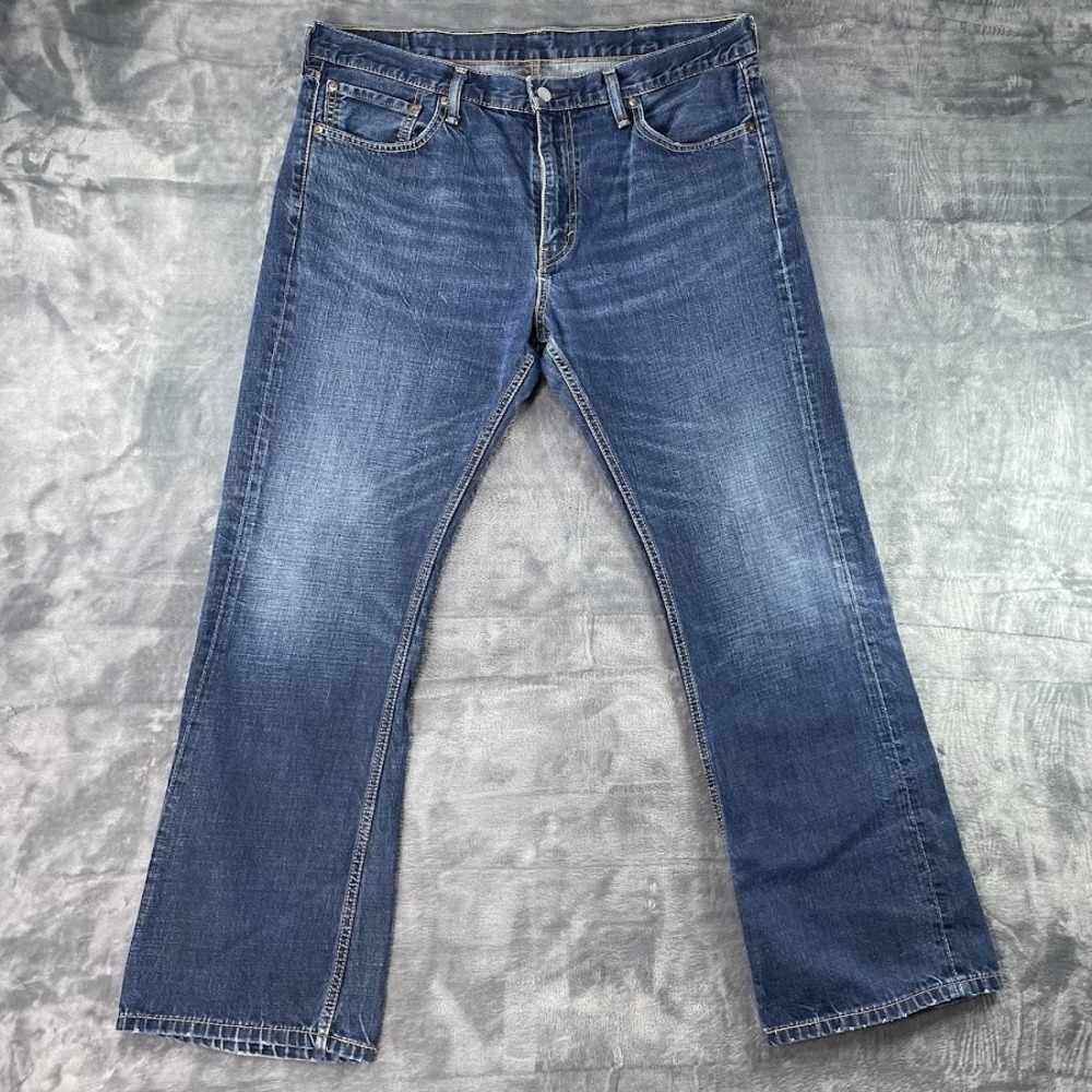 Levi's 527 Boot Cut Jeans Mens Size 38x30 Blue Denim Dark Wash Cotton Cowboy